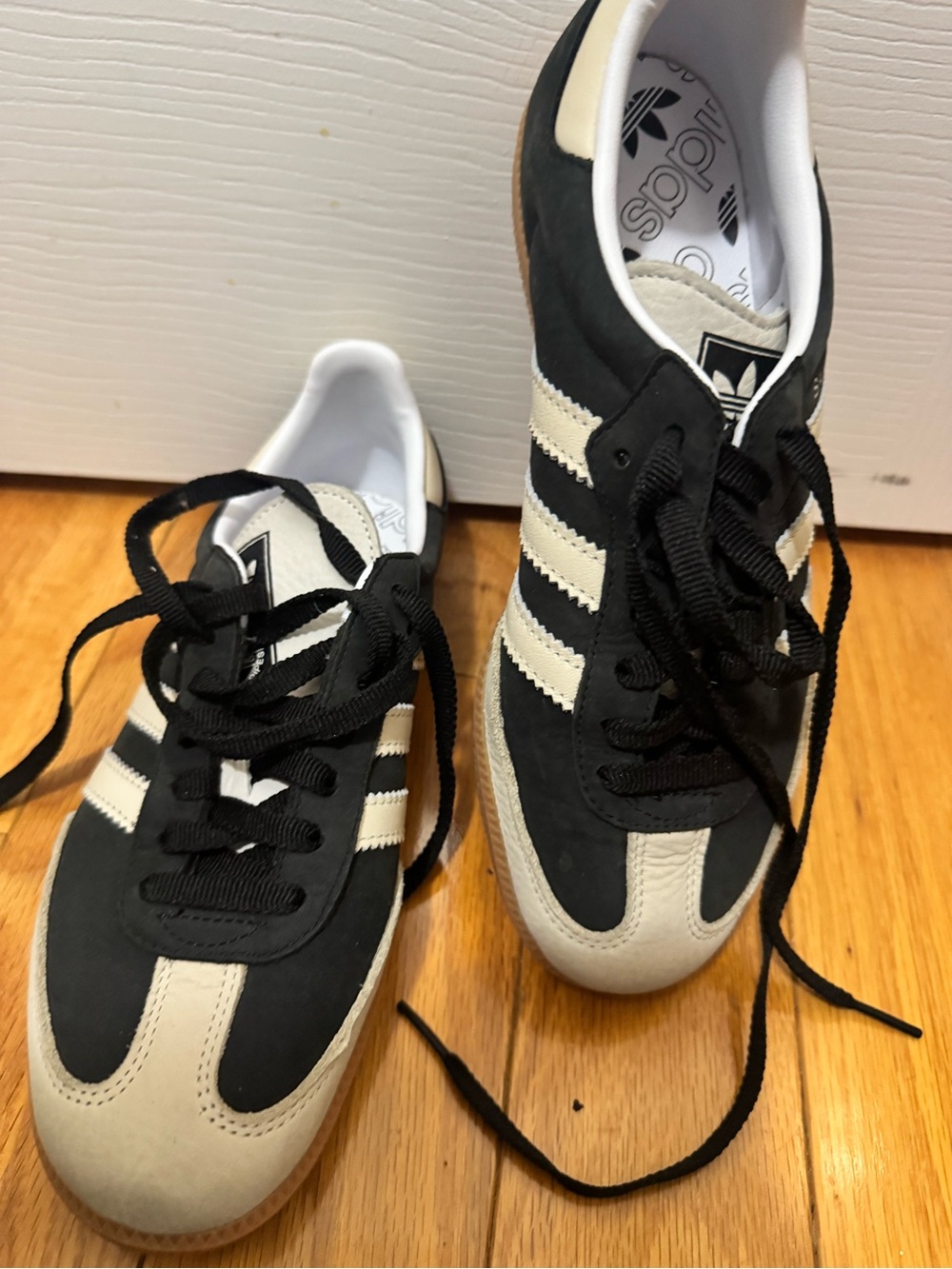 adidas Samba Sneakers in Black and Cream - Picture 1 of 4